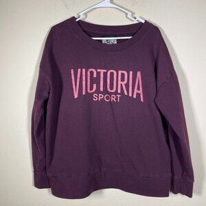 Victoria Sport Women's Maroon Pink Logo Lightweight Sweatshirt Large!